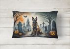Spooky Halloween Throw Pillow Throw Pillow for Indoor Couch Bed Outdoor Patio Washable, Belgian Malinois 2013,12Hx16W