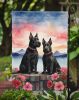 Scottish Terrier Two Hearts Garden Flag Mailbox Flag Decorative Yard Flag Banner Outside Patio Artwork Yard Flower Beds, Garden Size, Multicolor
