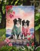Japanese Chin Two Hearts Garden Flag Mailbox Flag Decorative Yard Flag Banner Outside Patio Artwork Yard Flower Beds, Garden Size, Multicolor