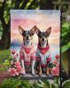 Rat Terrier Two Hearts Garden Flag Mailbox Flag Decorative Yard Flag Banner Outside Patio Artwork Yard Flower Beds, Garden Size, Multicolor