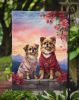 Tibetan Spaniel Two Hearts Garden Flag Mailbox Flag Decorative Yard Flag Banner Outside Patio Artwork Yard Flower Beds, Garden Size, Multicolor