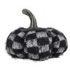 8.3X8.3X6.7" Fabric Black Pumpkin Decor, for Holiday Halloween Decoration
