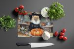 NEW Pomeranian Fall Kitchen Pumpkins Glass Cutting Board Decorative Tempered Glass Kitchen Cutting and Serving Board Large Size Chopping Board