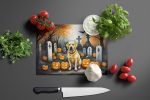 NEW Yellow Labrador Retriever Spooky Halloween Glass Cutting Board Decorative Tempered Glass Kitchen Cutting and Serving Board Large Size Chopping Boa