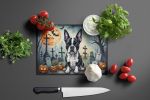 NEW Boston Terrier Spooky Halloween Glass Cutting Board Decorative Tempered Glass Kitchen Cutting and Serving Board Large Size Chopping Board