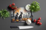 NEW Doberman Pinscher Spooky Halloween Glass Cutting Board Decorative Tempered Glass Kitchen Cutting and Serving Board Large Size Chopping Board
