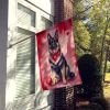 German Shepherd My Valentine House Flag Large Porch Sleeve Pole Decorative Outside Yard Banner Artwork Wall Hanging, Polyester, House Size, Multicolor