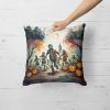 Zombies Spooky Halloween Throw Pillow Machine Washable, Indoor Outdoor Decorative Pillow for Couch, Bed or Patio, 18Hx18W