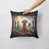 Vizsla Spooky Halloween Throw Pillow Machine Washable, Indoor Outdoor Decorative Pillow for Couch, Bed or Patio, 18Hx18W