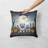 Old English Sheepdog Spooky Halloween Throw Pillow Machine Washable, Indoor Outdoor Decorative Pillow for Couch, Bed or Patio, 18Hx18W