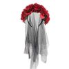 Day Of Dead Veil Halloween Rose Flower Crown
