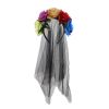 Day Of Dead Veil Halloween Rose Flower Crown