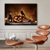 1pcs Drop-Shipping Framed Canvas Wall Art Decor Painting For Halloween, Jack-o-lanterns Painting For Halloween Gift