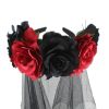 Day Of Dead Veil Halloween Rose Flower Crown