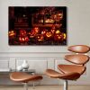 1pcs Drop-Shipping Framed Canvas Wall Art Decor Painting For Halloween, Jack-o-lanterns Groups Painting For Halloween Gift