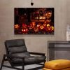 1pcs Drop-Shipping Framed Canvas Wall Art Decor Painting For Halloween, Jack-o-lanterns Groups Painting For Halloween Gift